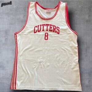 Vintage Steve & Barry's Cutters Jersey Mens XL White Red Basketball No 8 00s